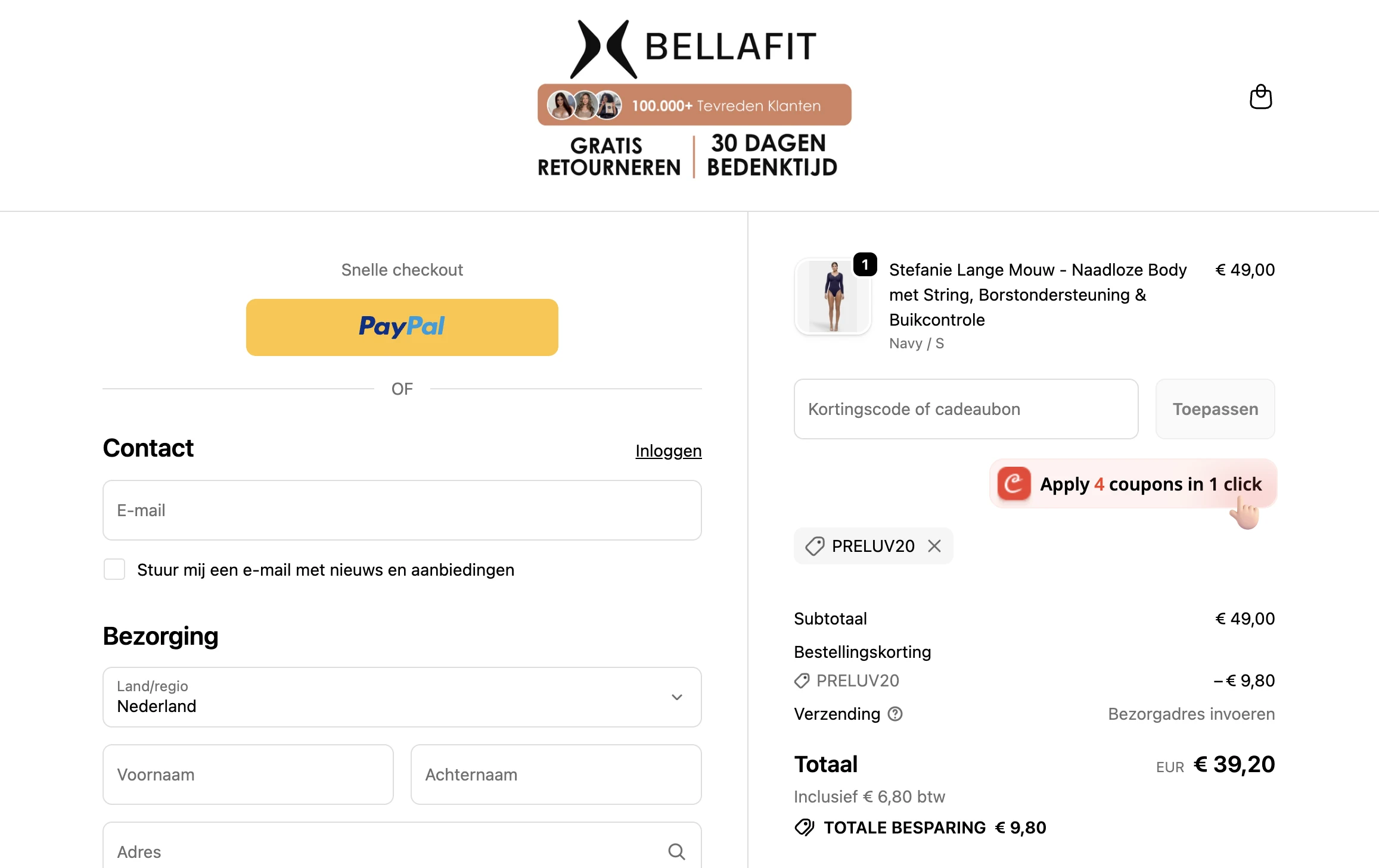 Bella Fit verified Coupon code PRELUV20